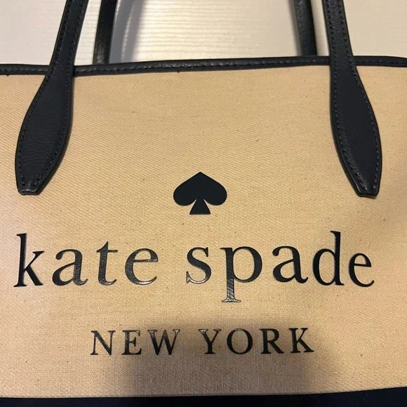Kate Spade New York “Street Tote Nightcap” LARGE Canvas and Patent Leather. NWT - Picture 2 of 13